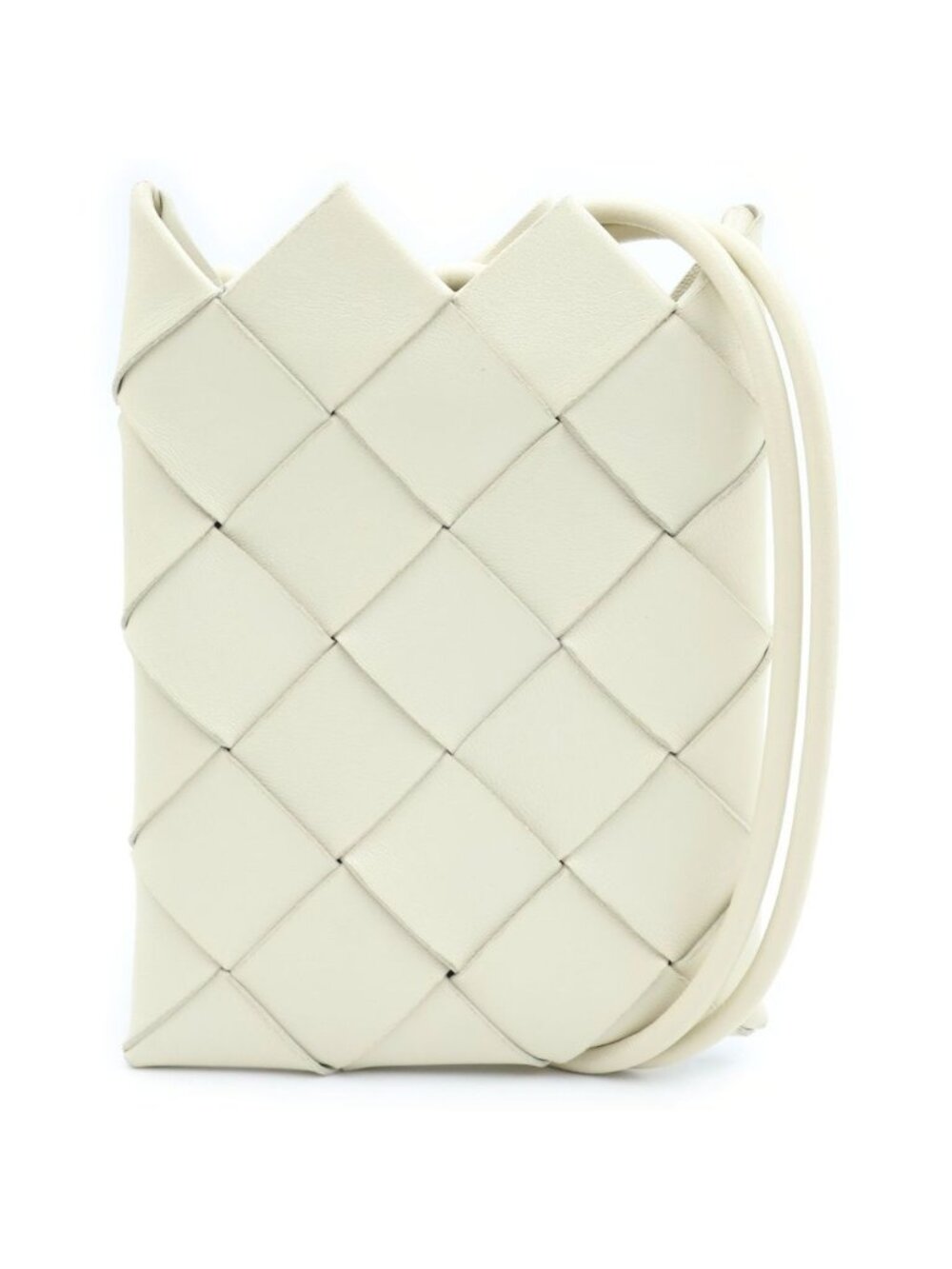 Bottega Veneta Intrecciato Pochette Phone Pouch Leather Ivory